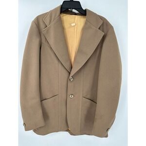 Men's 70's Polyester Beige Blazer Jacket sz 40R Unique